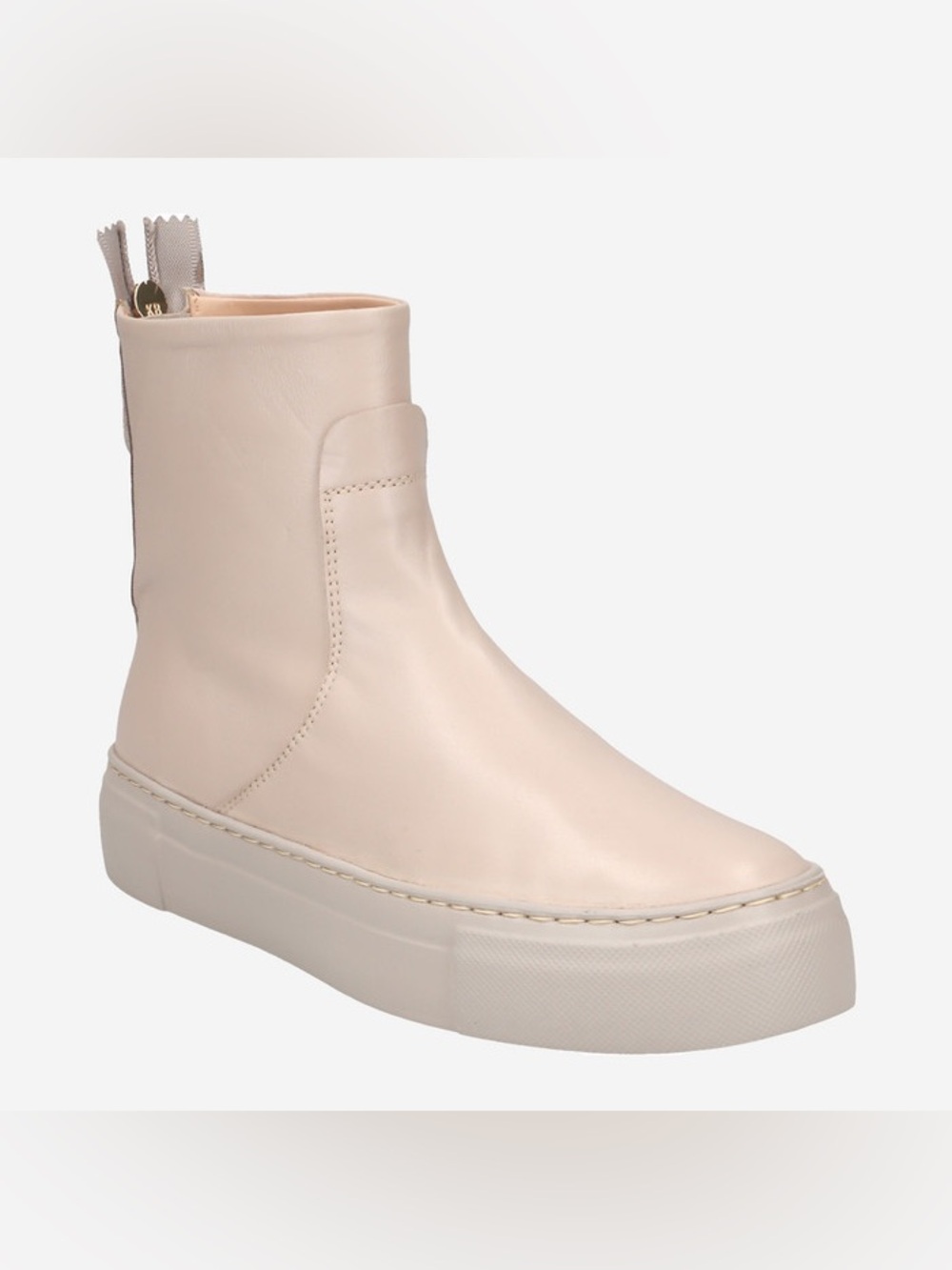 Agl Cream Leather Platform Ankle Boot - Picture 2 of 6